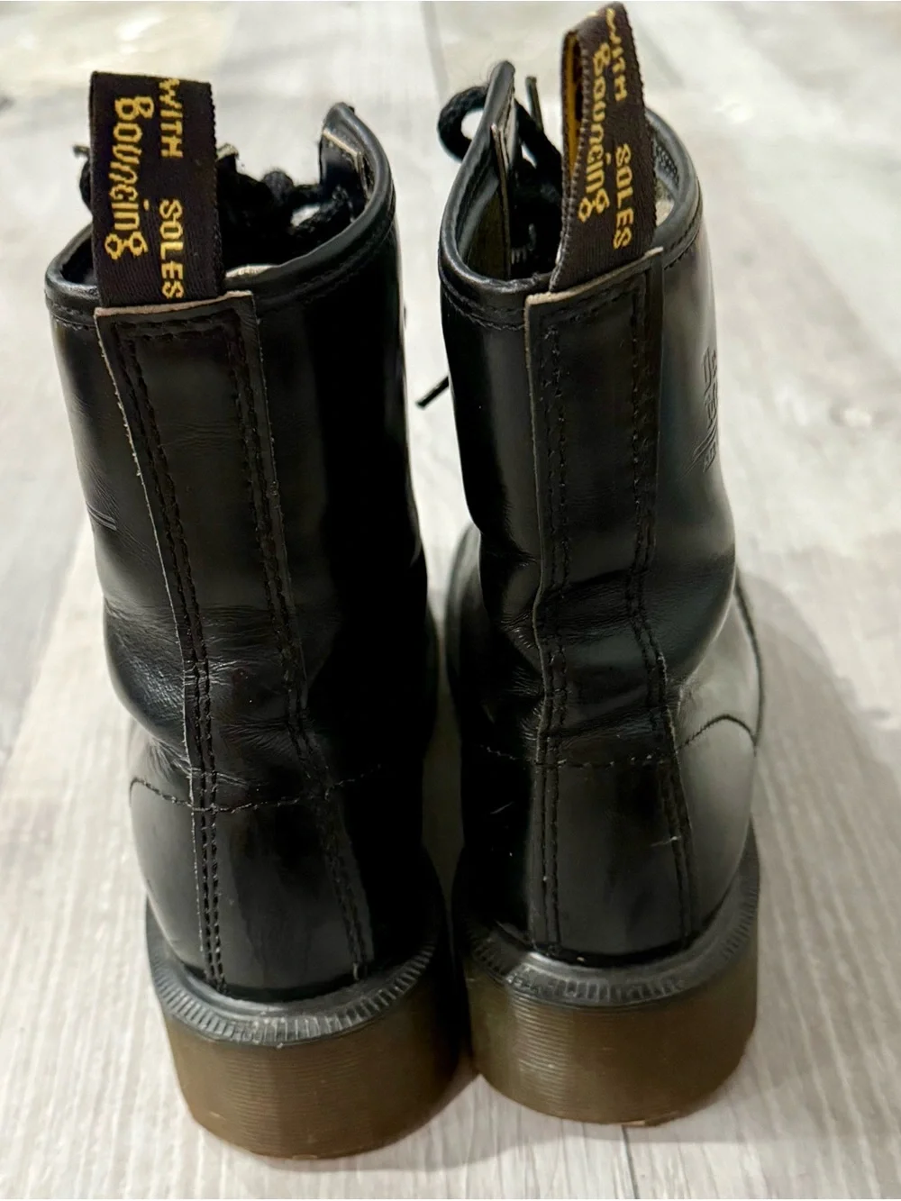 Vintage Dr. Martens Black 8-Eye Lace-Up Leather Combat Boots